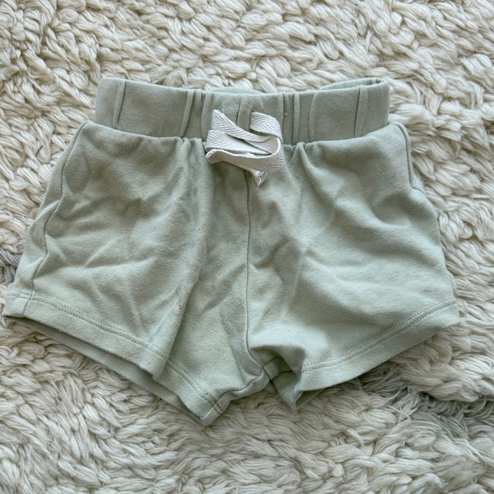Quincy Mae Sage Green Kids Shorts